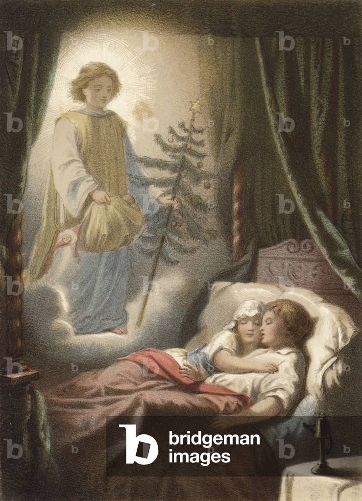 A dream on Christmas Eve (colour litho)