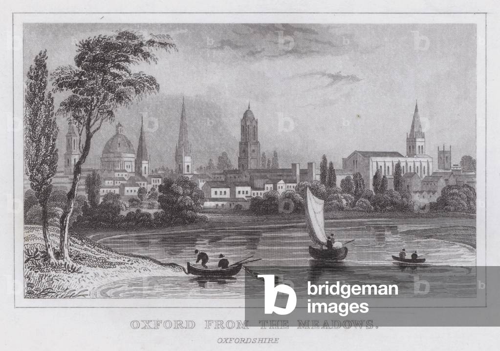 Oxford from the Meadows, Oxfordshire (engraving)