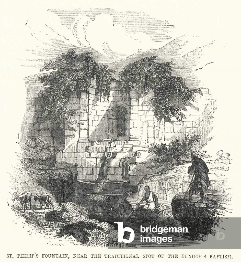 St Philip's Fountain, near the Traditional Spot of the Eunuch's Baptism (engraving)