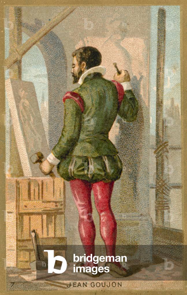 Jean Goujon, French sculptor and architect (chromolitho)