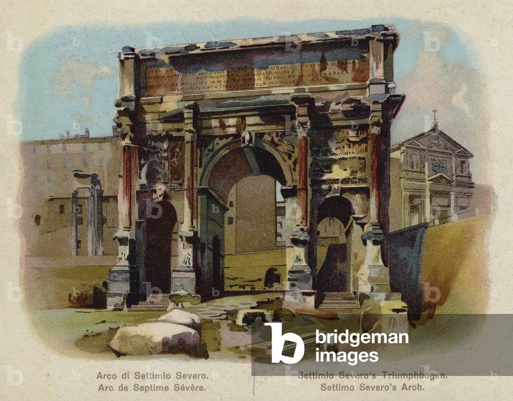 Arco di Settimio Severo (colour litho)