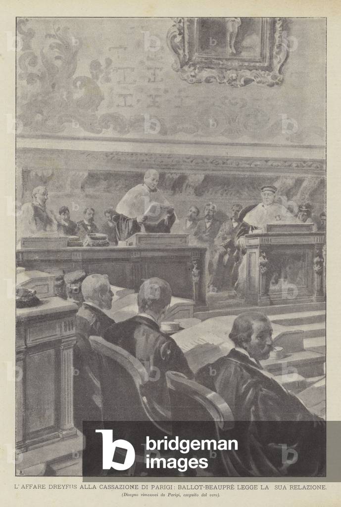 The Dreyfus Affair At The Paris Supreme Court, Ballot-Beaupre Reads His Report (litho)
