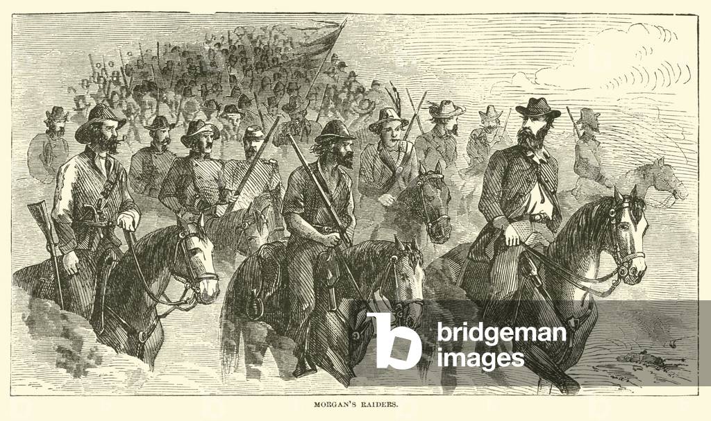Morgan's raiders, July 1863 (engraving)