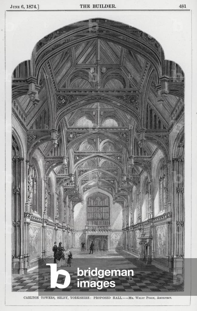 Carlton Towers, Selby, Yorkshire, Proposed Hall (engraving)