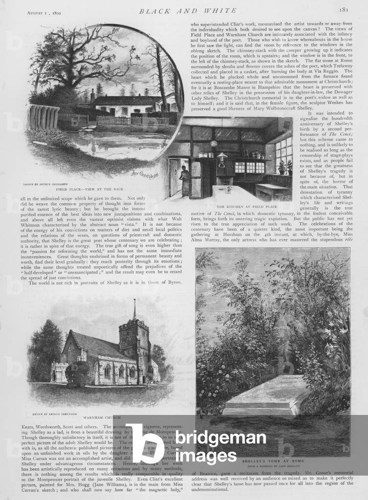 Centenary of the birth of English poet Percy Bysshe Shelley (litho)