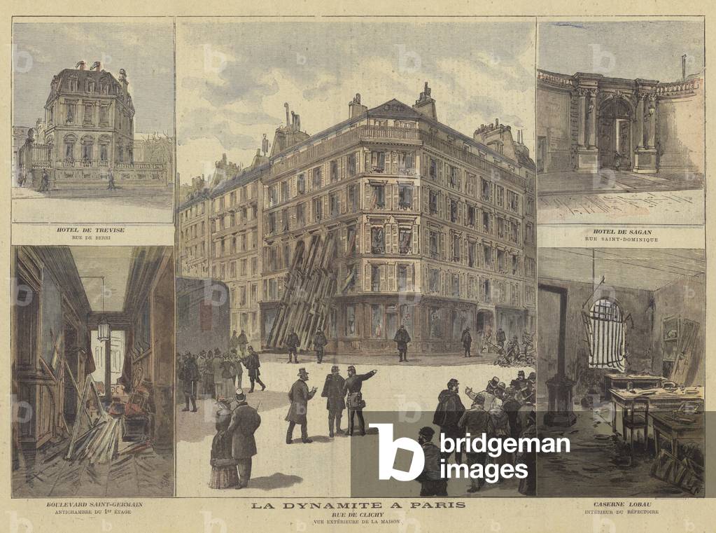 Dynamite in Paris (colour litho)