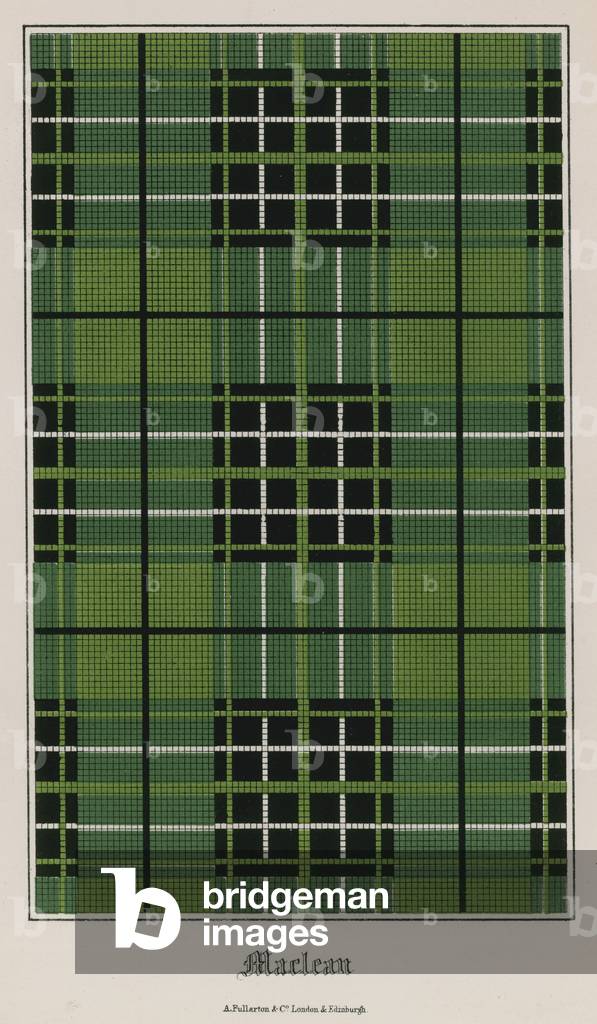 Tartan of Clan Maclean (coloured engraving)
