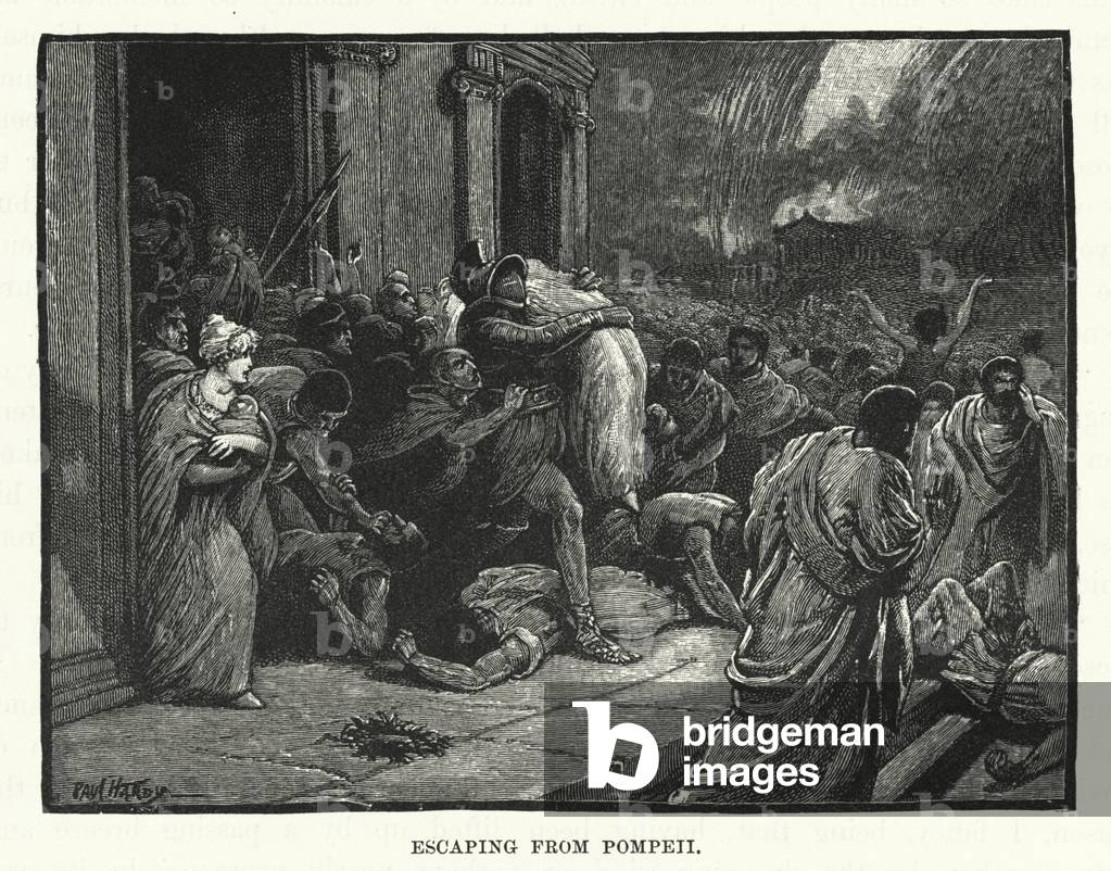 Escaping from Pompeii (engraving)