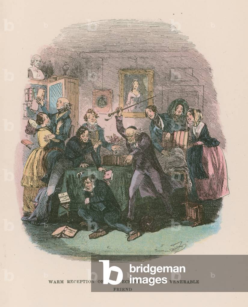Illustration for Martin Chuzzlewit (colour litho)