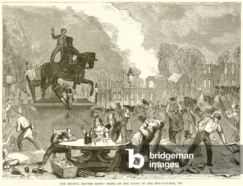 The Bristol Reform Riots-Scene on the Night of the 30th October, 1831 (engraving)