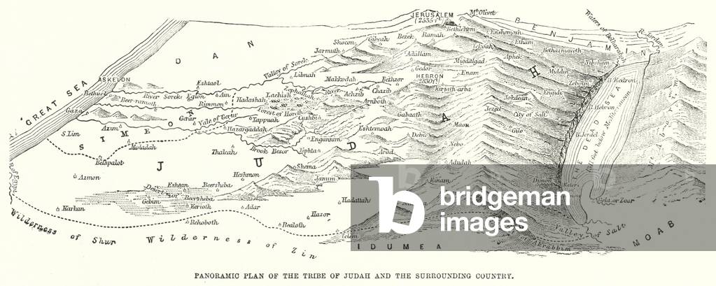 Panoramic Plan of the Tribe of Judah and the Surrounding Country (engraving)