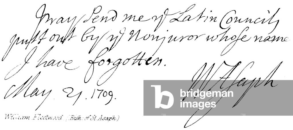 William Fleetwood, (Bish: of St Asaph) (engraving)