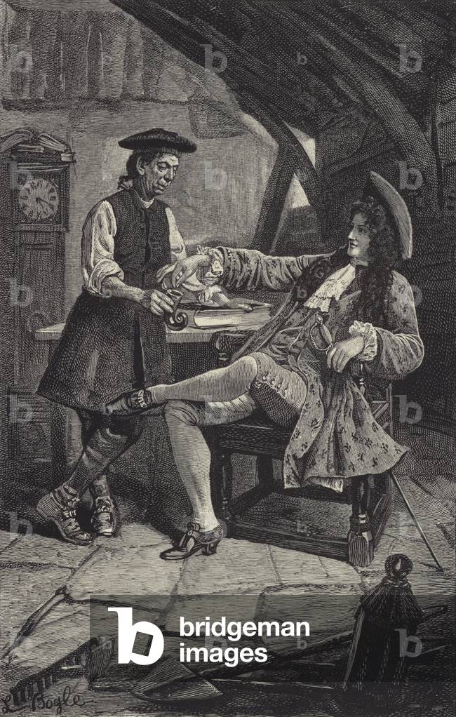 Frank in Andrew Fairservice's cottage (engraving)