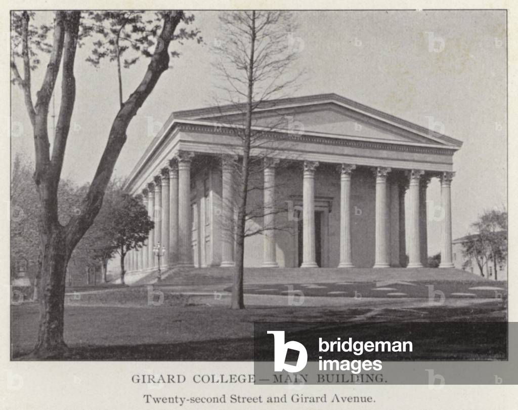 Philadelphia: Girard College, Main Building, Twenty-second Street and Girard Avenue (b/w photo)
