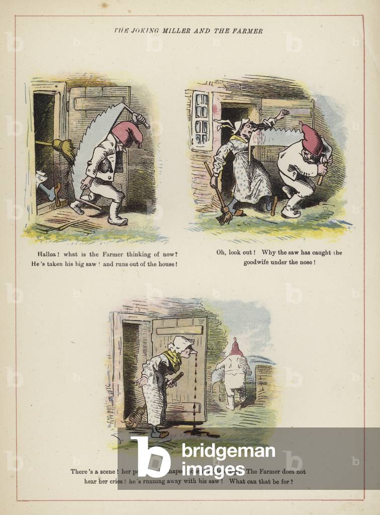 The Joking Miller and the Farmer (colour litho)