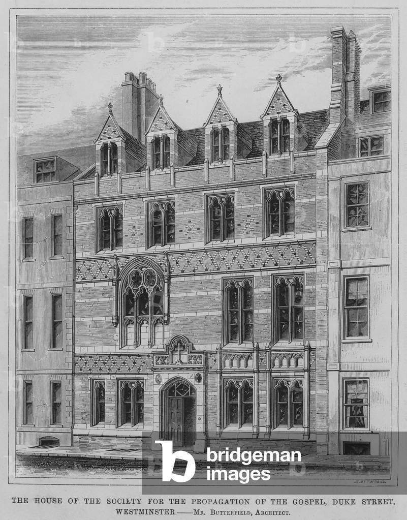 The House of the Society for the Propagation of the Gospel, Duke Street, Westminster (engraving)