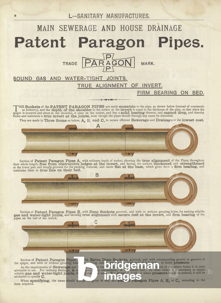 Page from The Architect's, Surveyor's and Engineer's Compendium 1892 (colour litho)