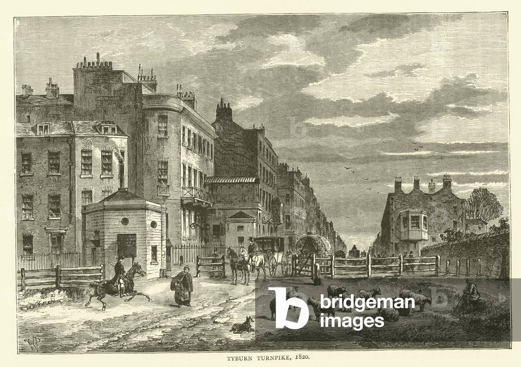 Tyburn Turnpike, 1820 (engraving)