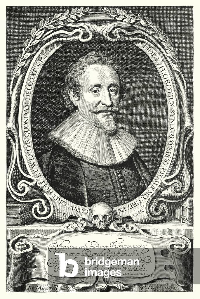 Hugo Grotius, Dutch jurist, theologian; philosopher and author (engraving)