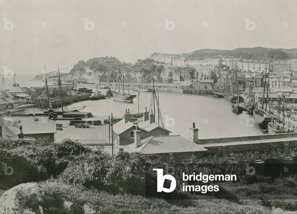 Portmadoc, the Harbour and the Town (b/w photo)