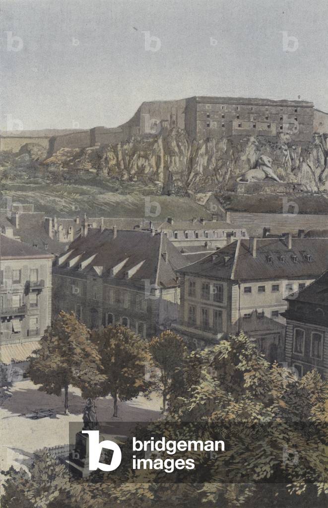 Belfort, Place d'Armes et Chateau (colour photo)