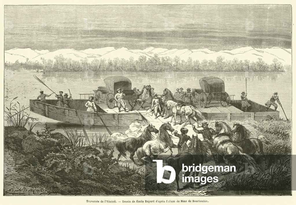 Traversee de l'Yenisei (engraving)