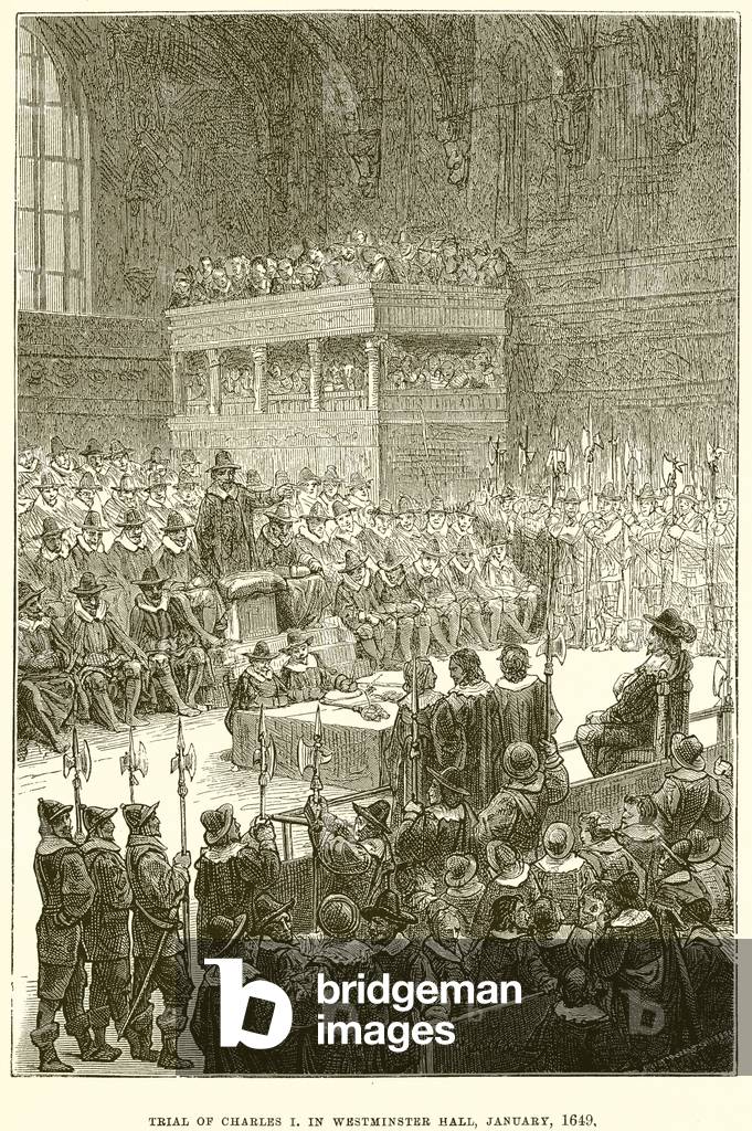 Trial of Charles I in Westminster Hall, January, 1649 (engraving)
