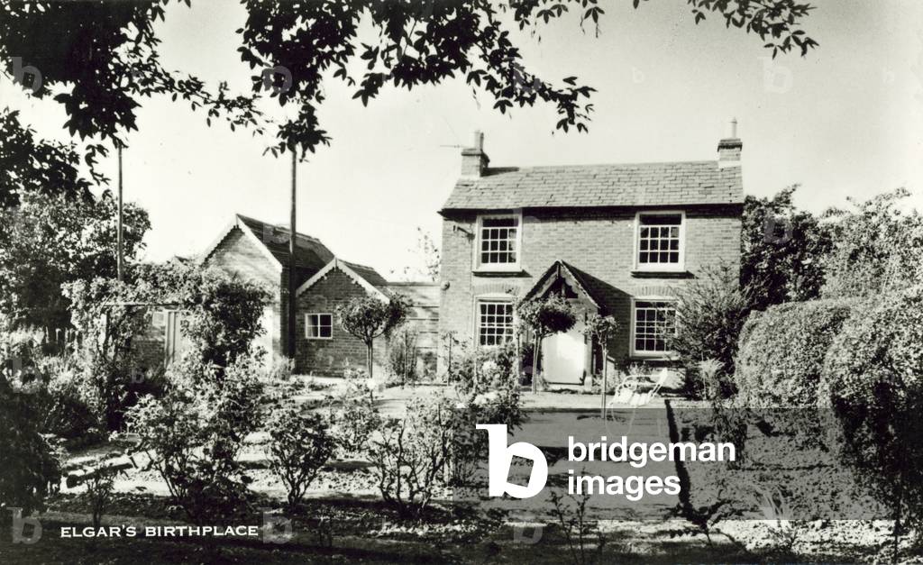 Edward Elgar's birthplace, Worcester (b/w photo)