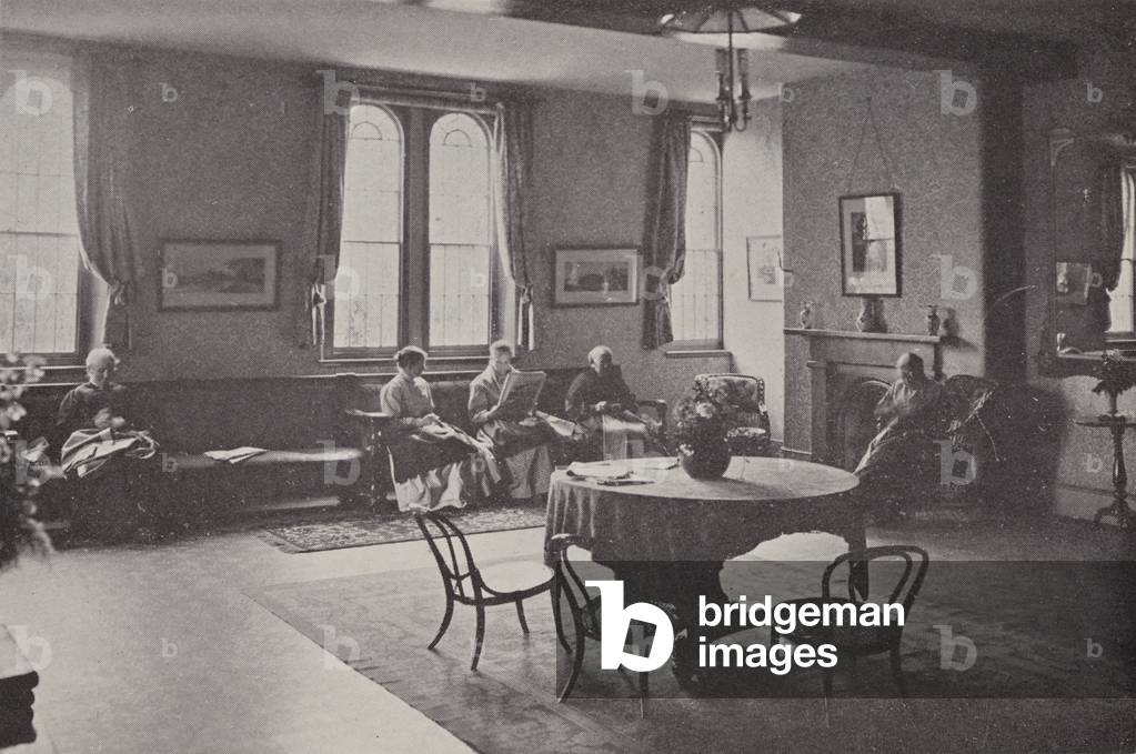Invalids' Day Room, Broadmoor Prison (b/w photo)