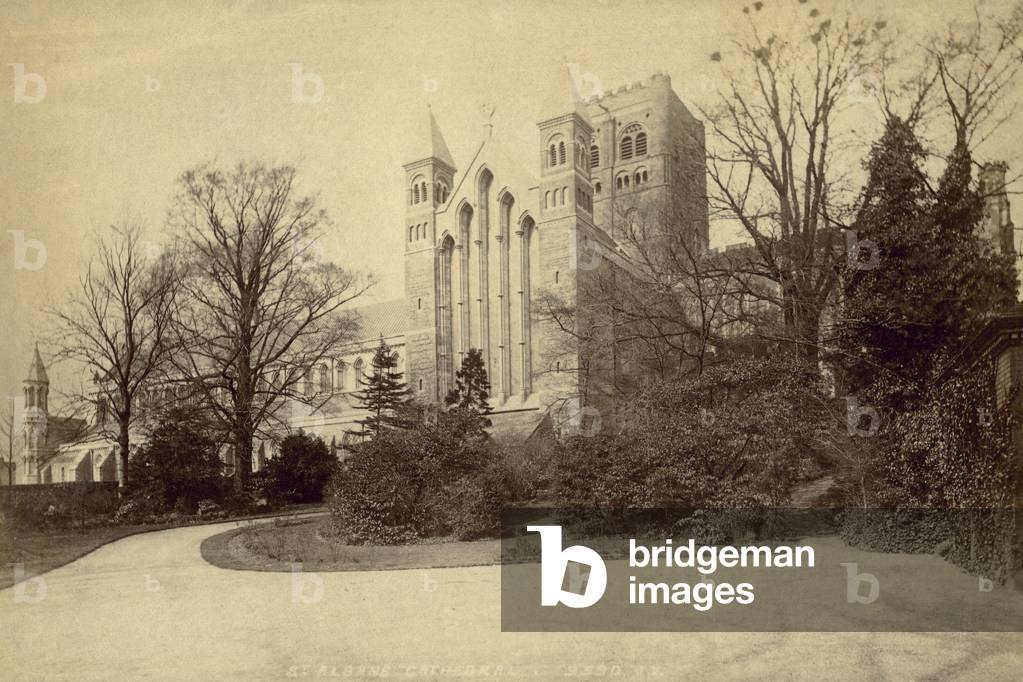 St Albans Abbey (b/w photo)
