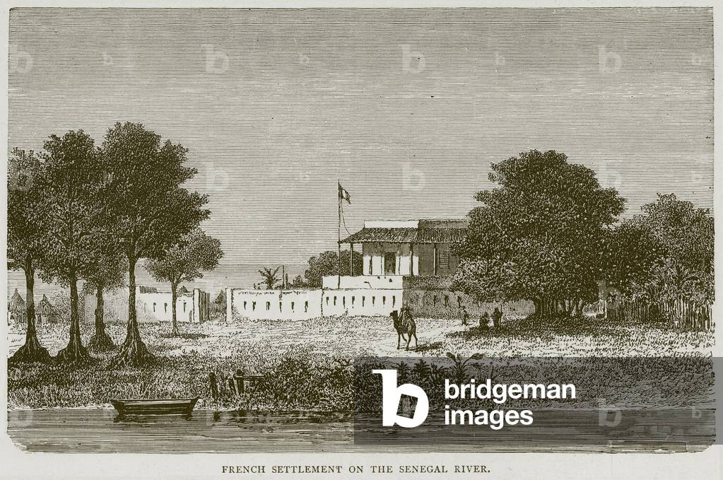 French Settlement on the Senegal River, illustration from 'Illustrated Travels', c.1880