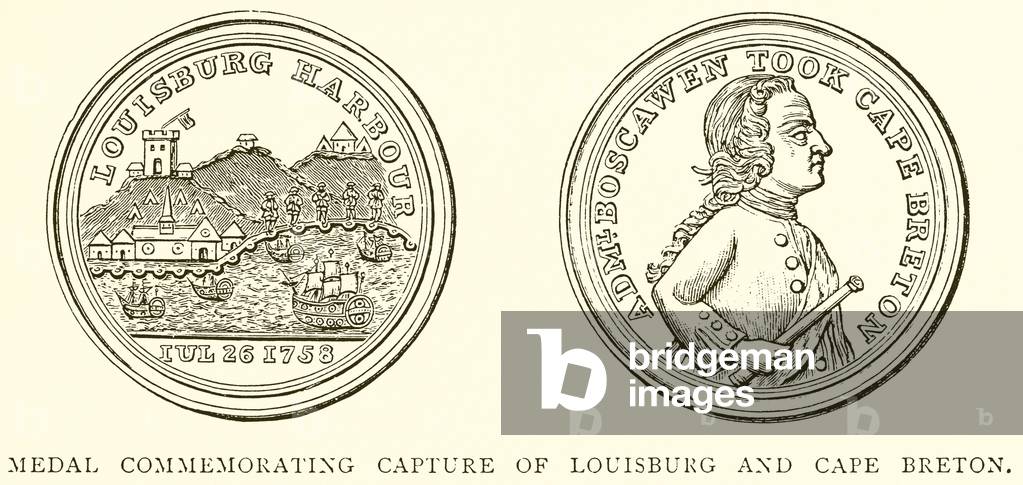 Medal Commemorating Capture of Louisburg and Cape Breton (engraving)