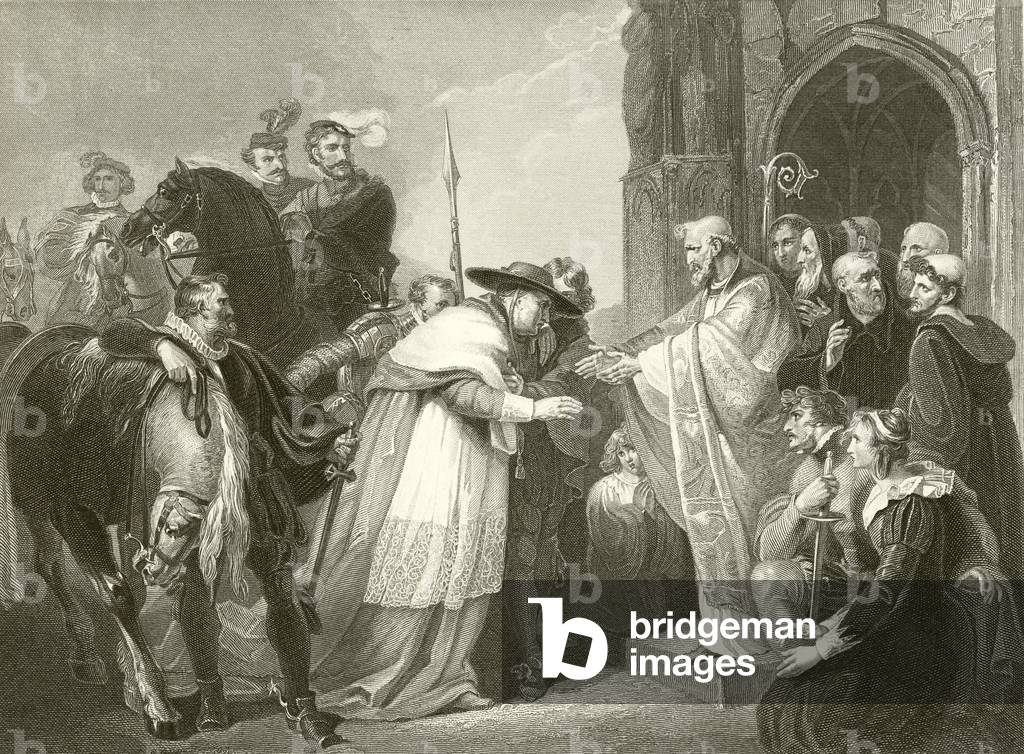 Cardinal Wolsey at Leicester Abbey (engraving)