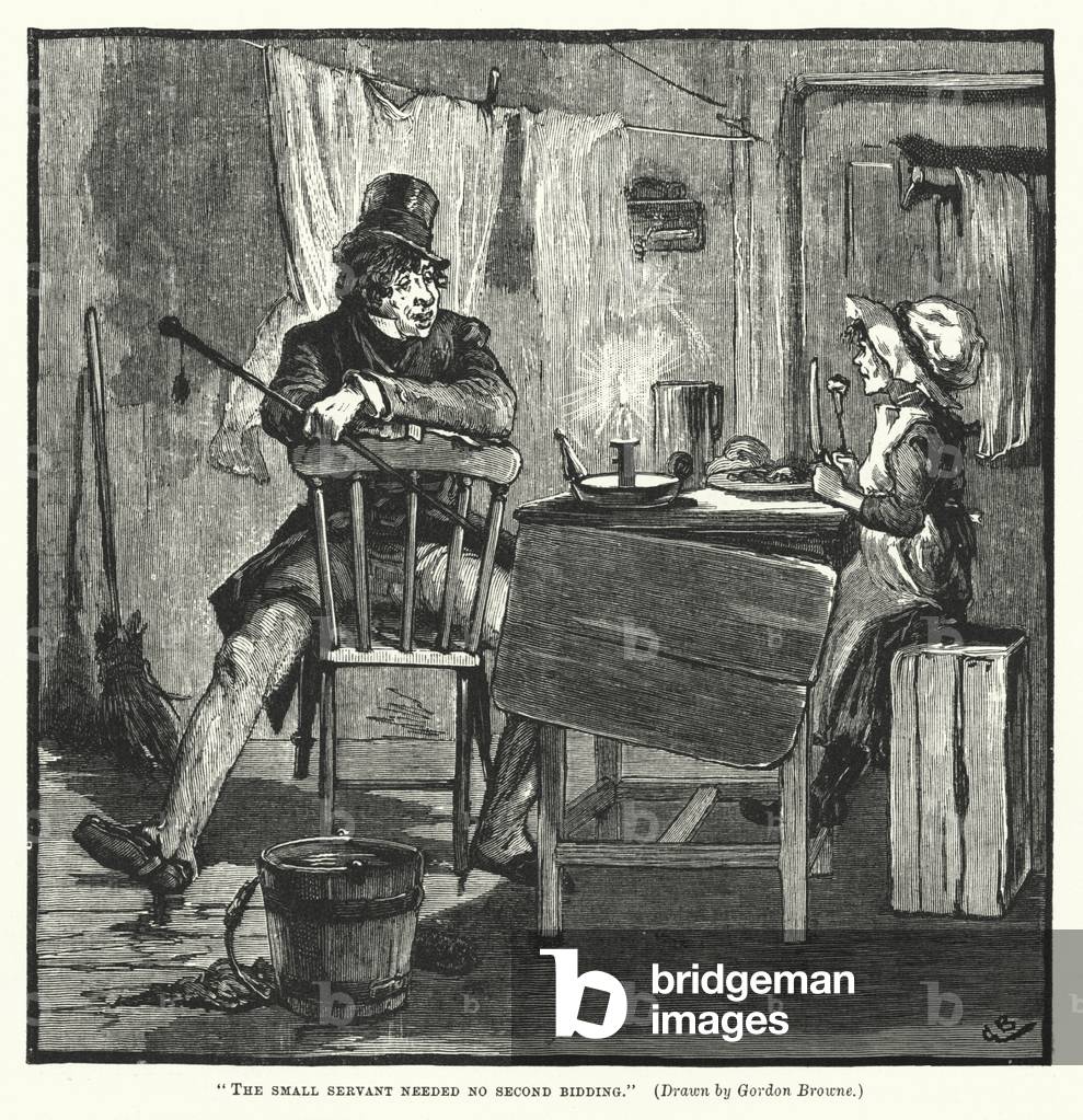 The small servant needed no second bidding (engraving)
