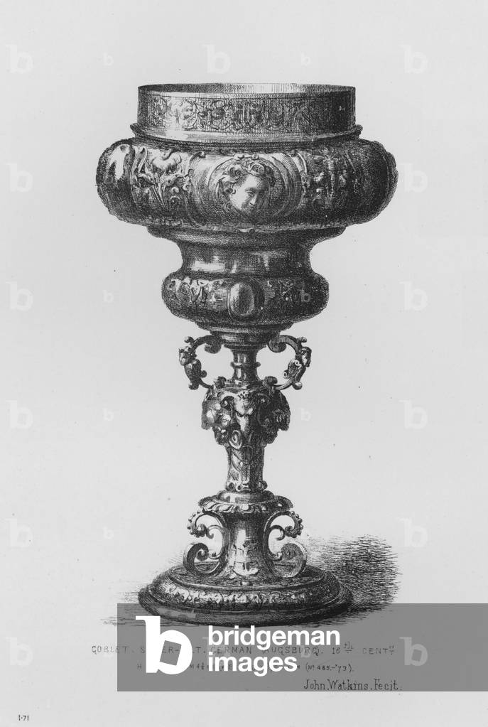 Victoria And Albert Museum: Goblet, silver-gilt, German, Augsburg, 16th century (engraving)