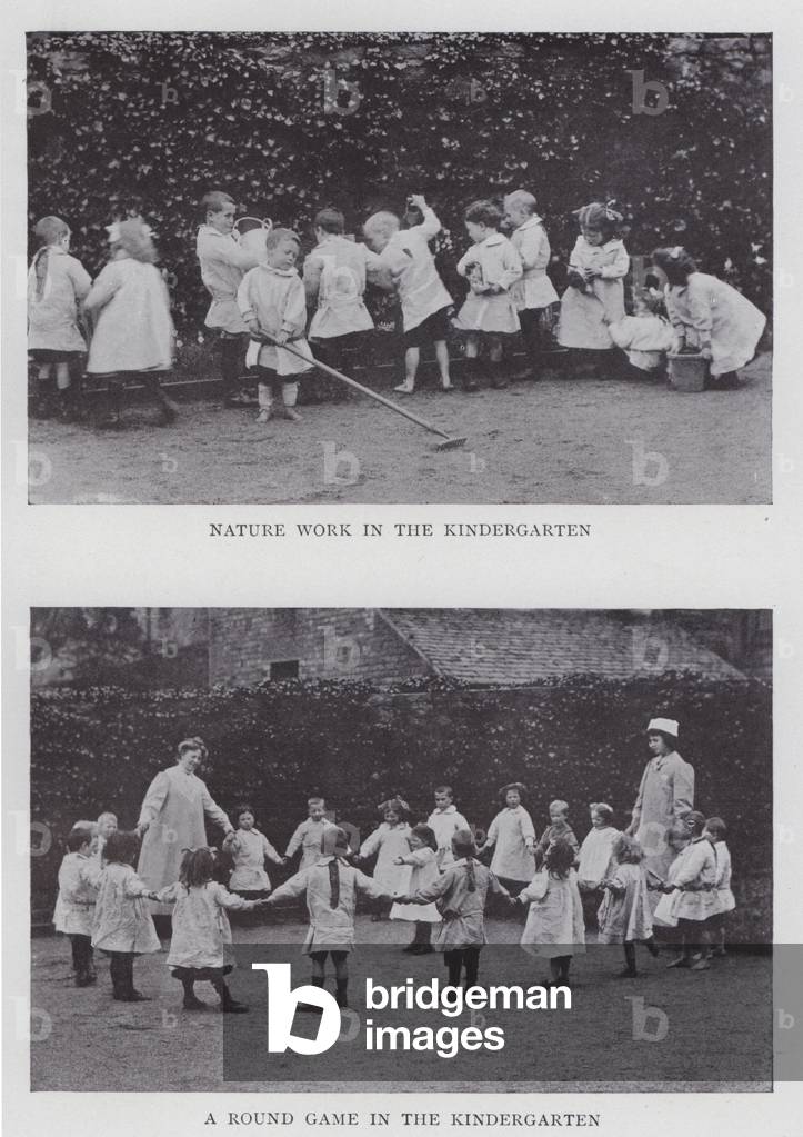 Nature Work in the Kindergarten, A Round Game in the Kindergarten (b/w photo)