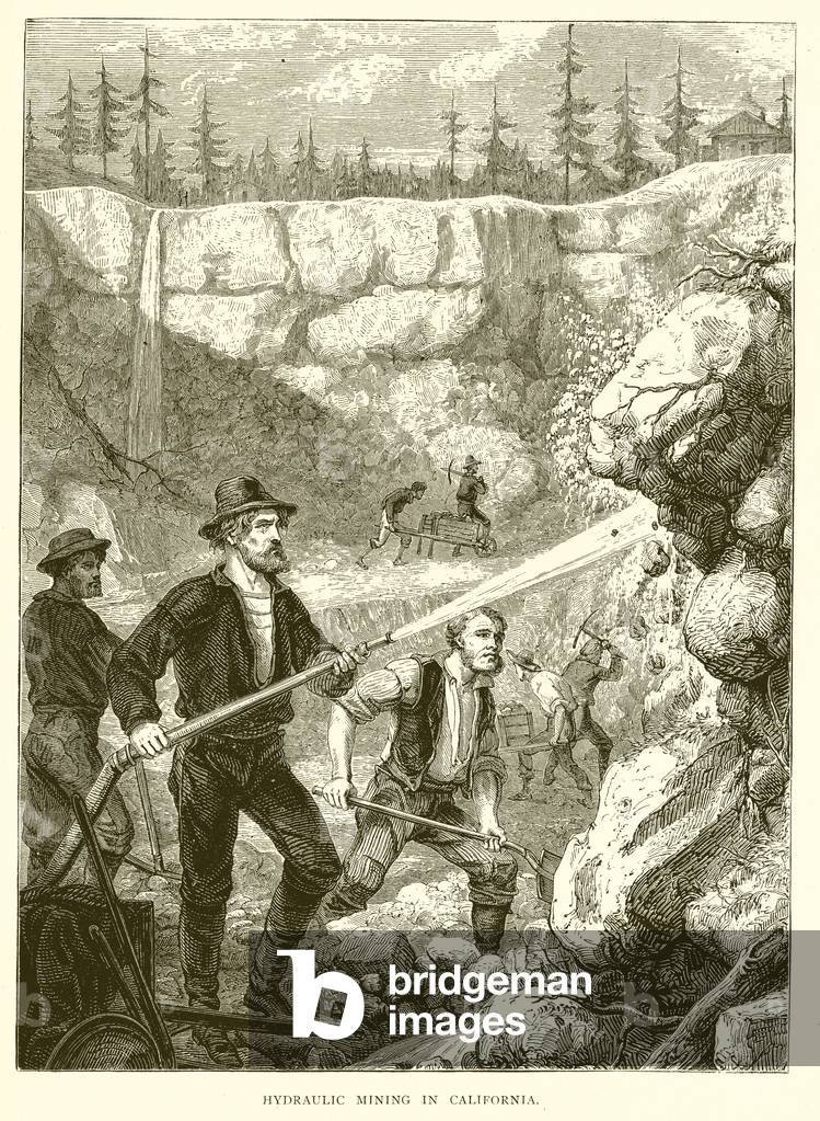 Hydraulic Mining in California (engraving)
