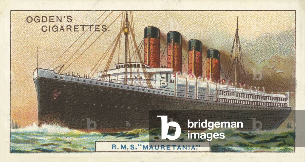 RMS Mauretania, The Largest Steamship Afloat (chromolitho)