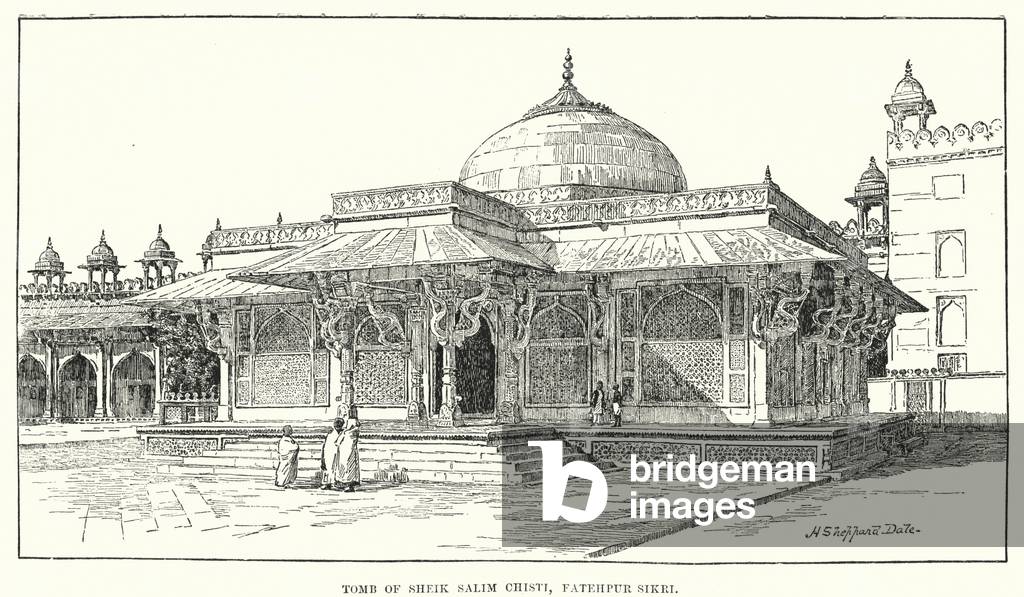 India: Tomb of Sheik Salim Chisti, Fatehpur Sikri (engraving)
