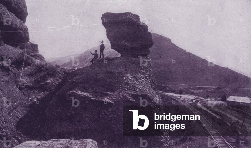 Pulpit Rock, Weber Canyon (b/w photo)