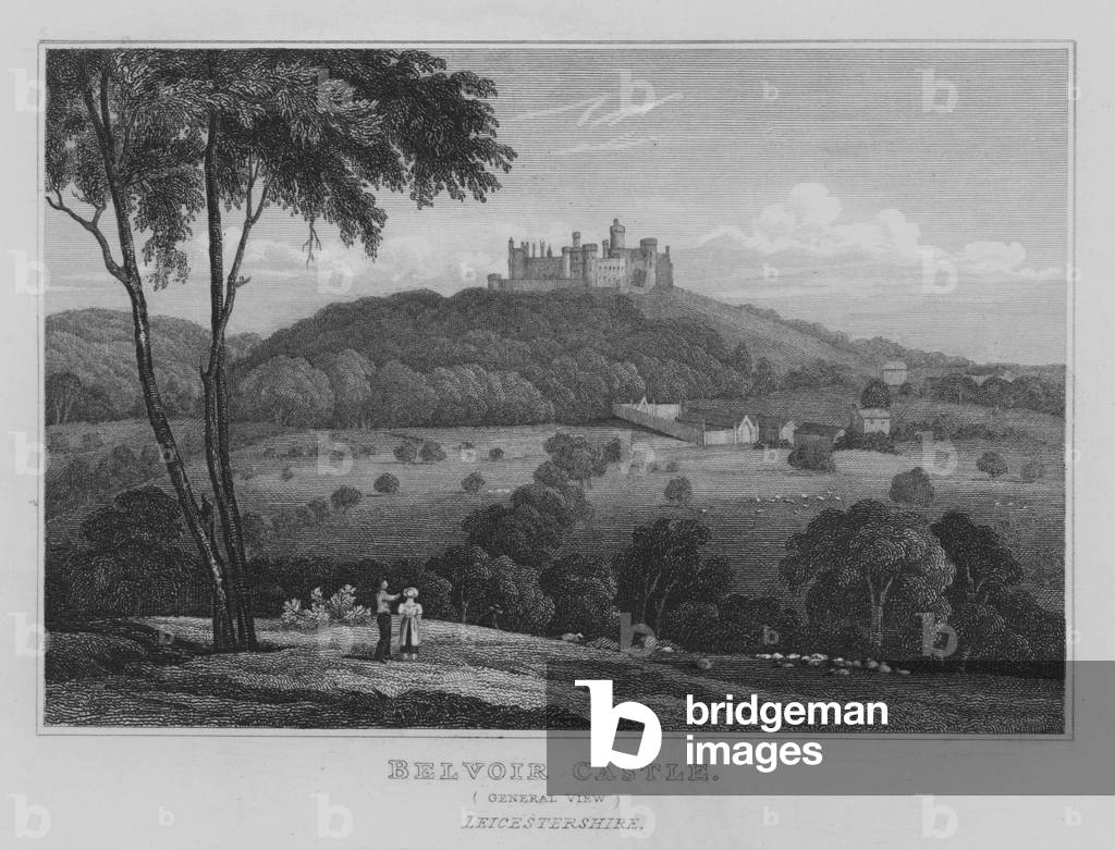 Belvoir Castle, General View, Leicestershire (engraving)