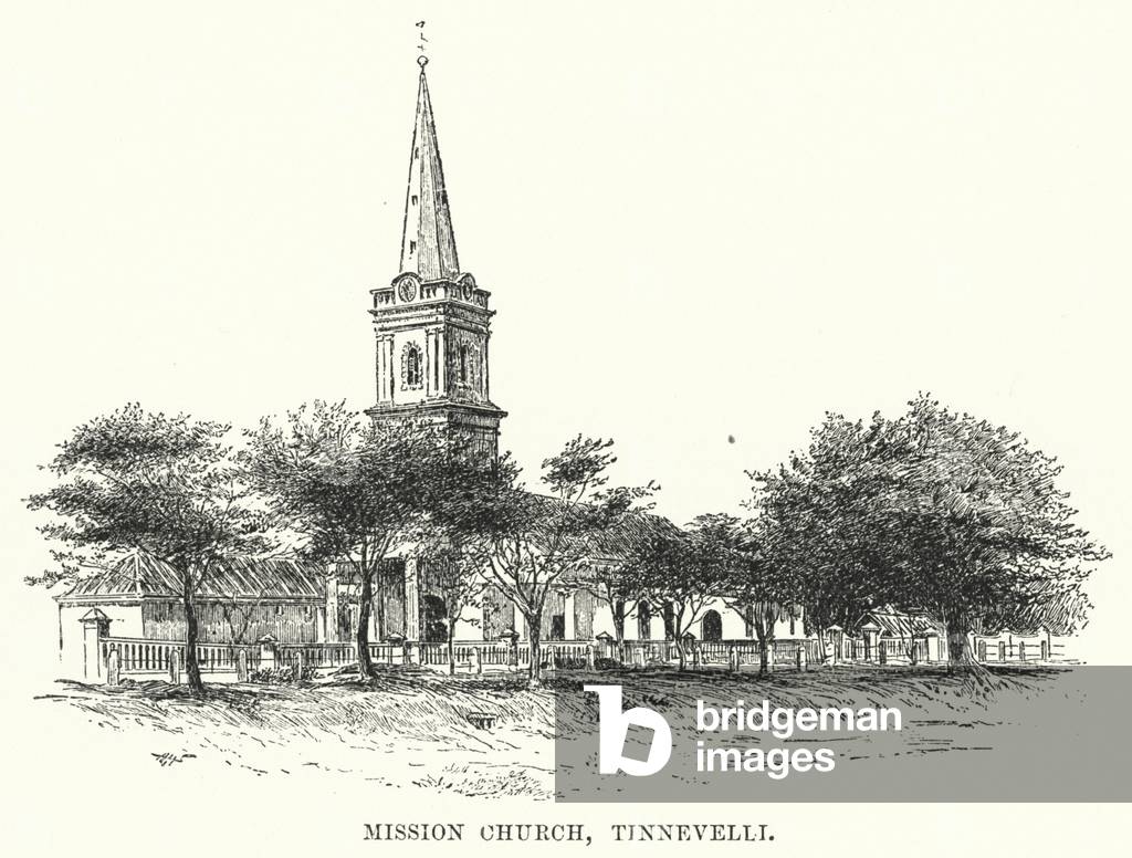 India: Mission Church, Tinnevelli (engraving)
