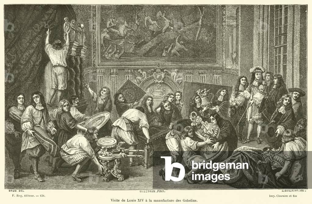 Visite de Louis XIV a la manufacture des Gobelins (engraving)