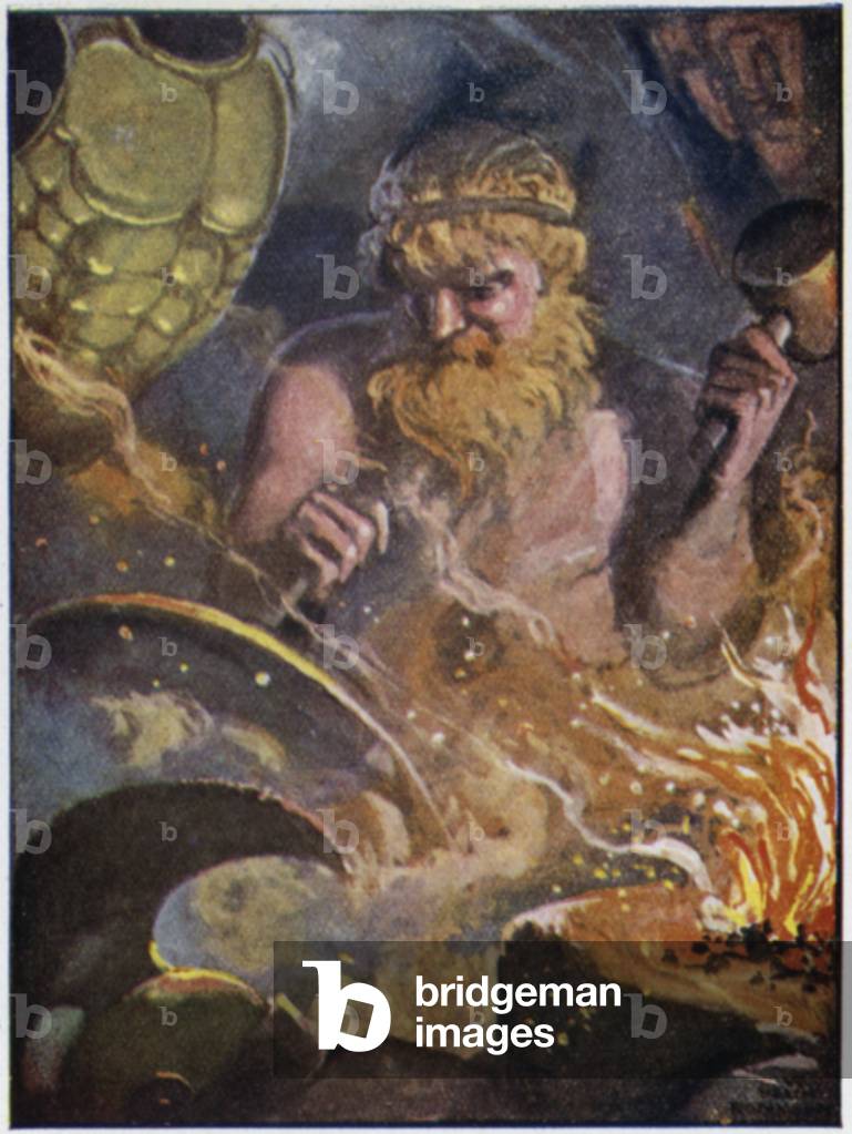 The making of the arms of Achilles (colour litho)