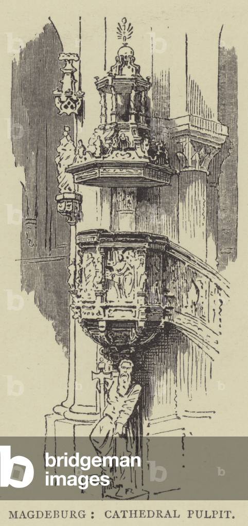 Magdeburg, Cathedral Pulpit (engraving)