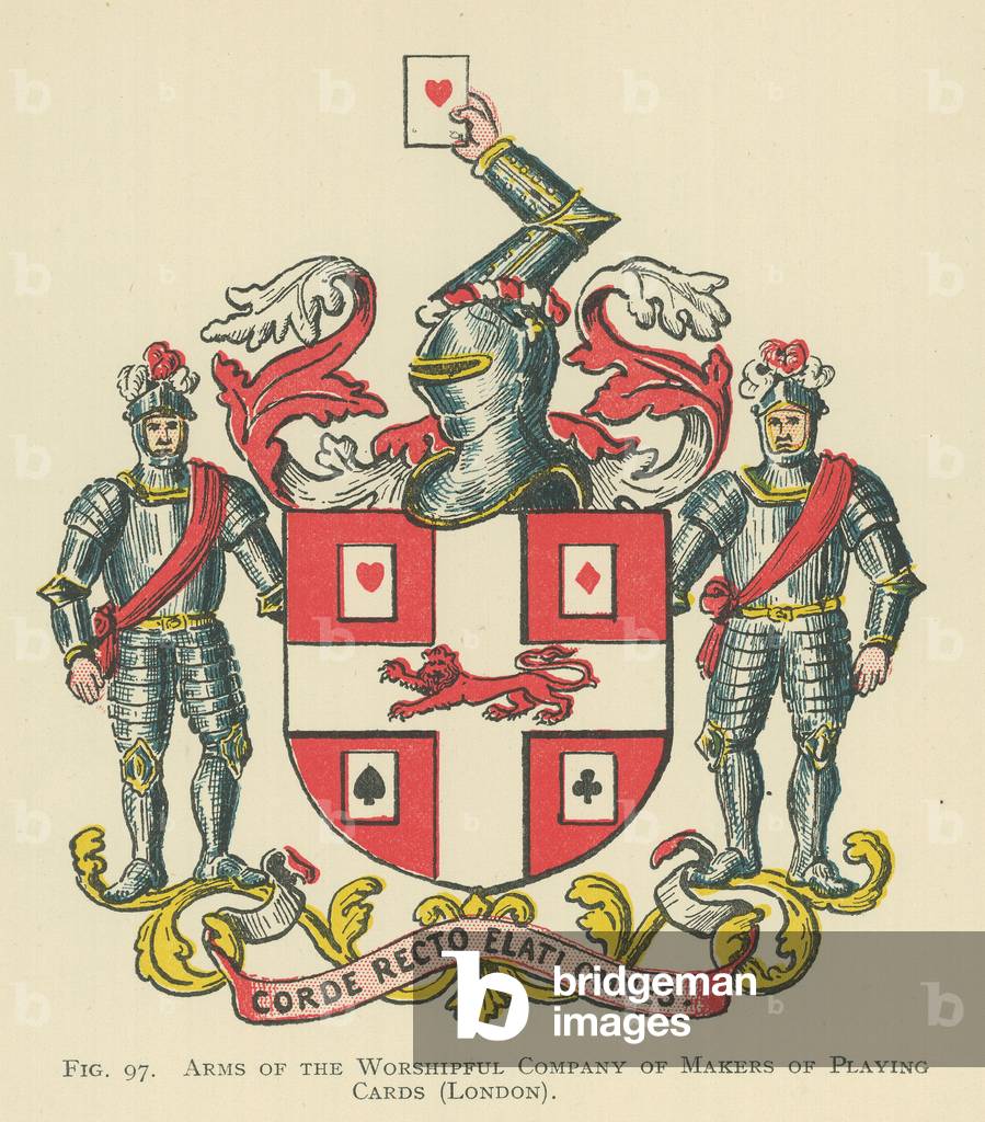 Arms of the Worshipful Company of Makers of Playing Cards, London (colour litho)
