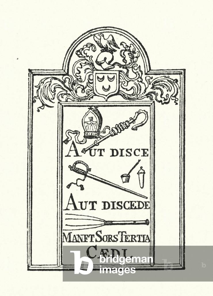 Winchester College: Aut Disce Aut Discede (engraving)