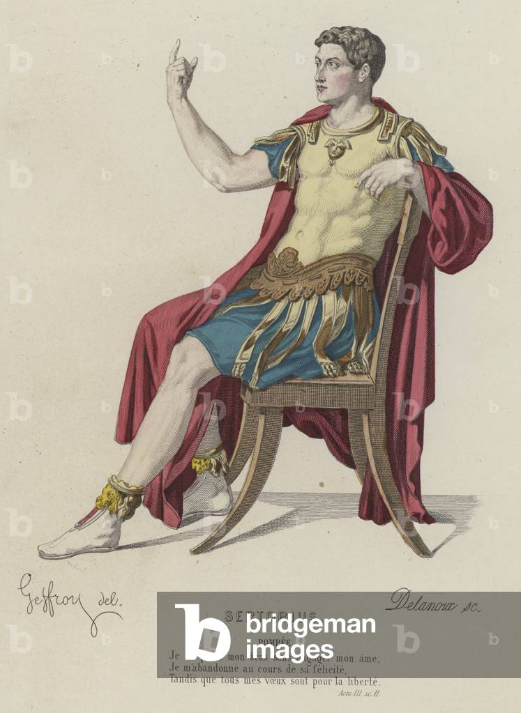 Corneille, Sertorius, Act III, Sc II (coloured engraving)