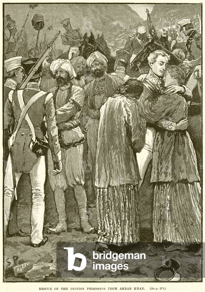 Rescue of the British Prisoners from Akbar Khan (engraving)