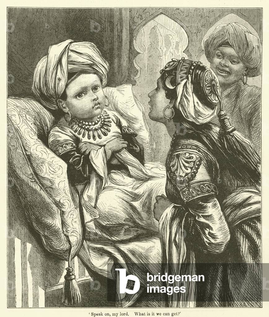 Speak on, my lord, what is it we can get? (engraving)